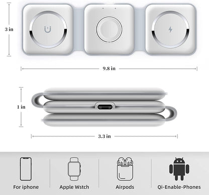 Trifold 3-in-1 Foldable Wireless Charger